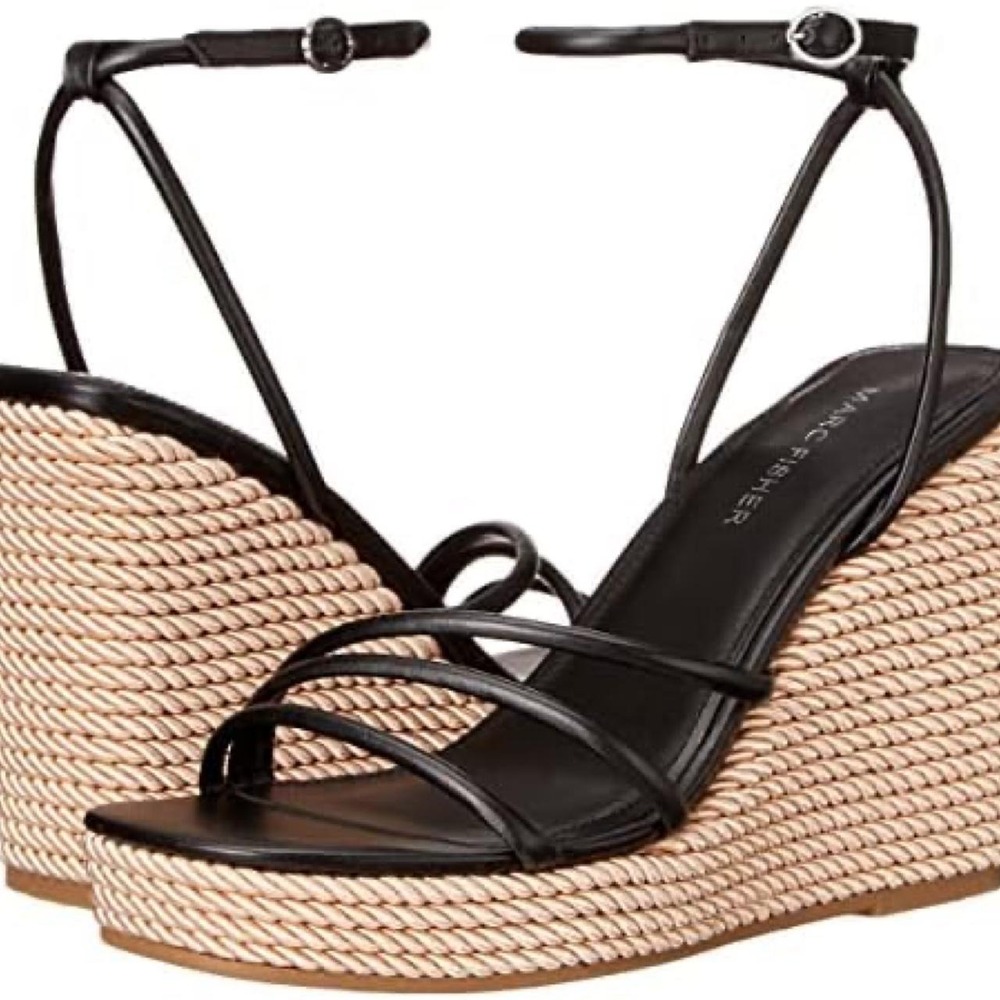 Marc Fisher Zeki Platform Wedge Strappy Heel Sandals